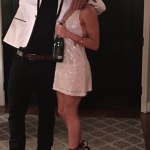 White Sequin Mini Dress